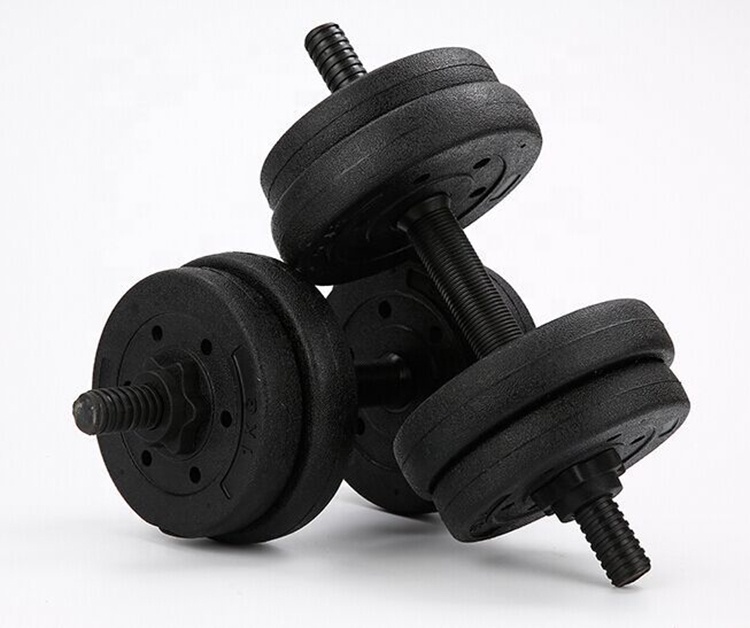 Wholesale plastic cement gym or household training adjustable dumbbell set for sale