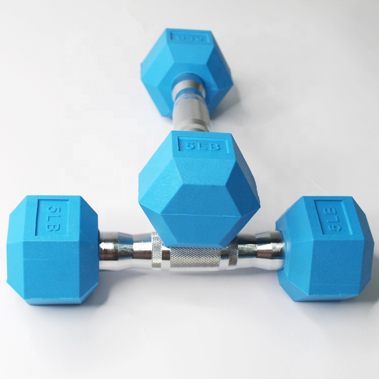 Colorful PVC resin hex dumbbells no smell eco-friendly