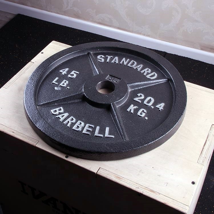 Cast iron adjustable barbell weight lifting plates