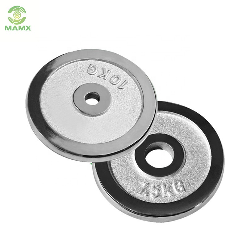 New launched products chrome dumbbell barbell with weight plates set