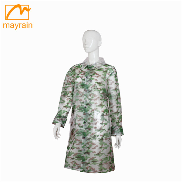Rain Free TPU Fashion Raincoat Camouflage