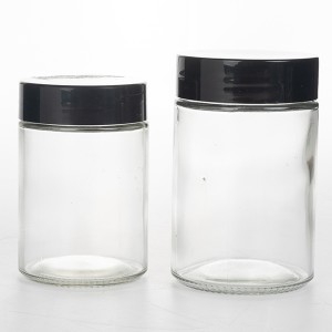 Tall 12OZ Glass Straight Side Jar For Coffee Storage