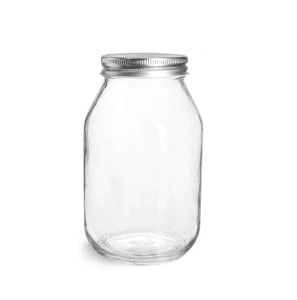 32oz Glass Economy Mason Jar with Silver Lid