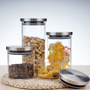 Multi Size Borosilicate Glass Jar with Stainless Steel Lid