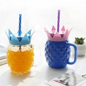 OEM/ODM China Mason Jar Set - 500ml Pineapple Pint Drinking Glass Mason Jar with Handle – Menbank