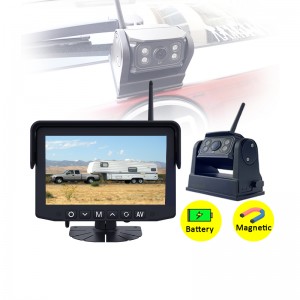 1 CH7 inch Monitor Mai Cajin Batir Mai ƙarfi Magnetic Dutsen RV Truck Semi Trailer Van Wireless Ajiyayyen Kamara