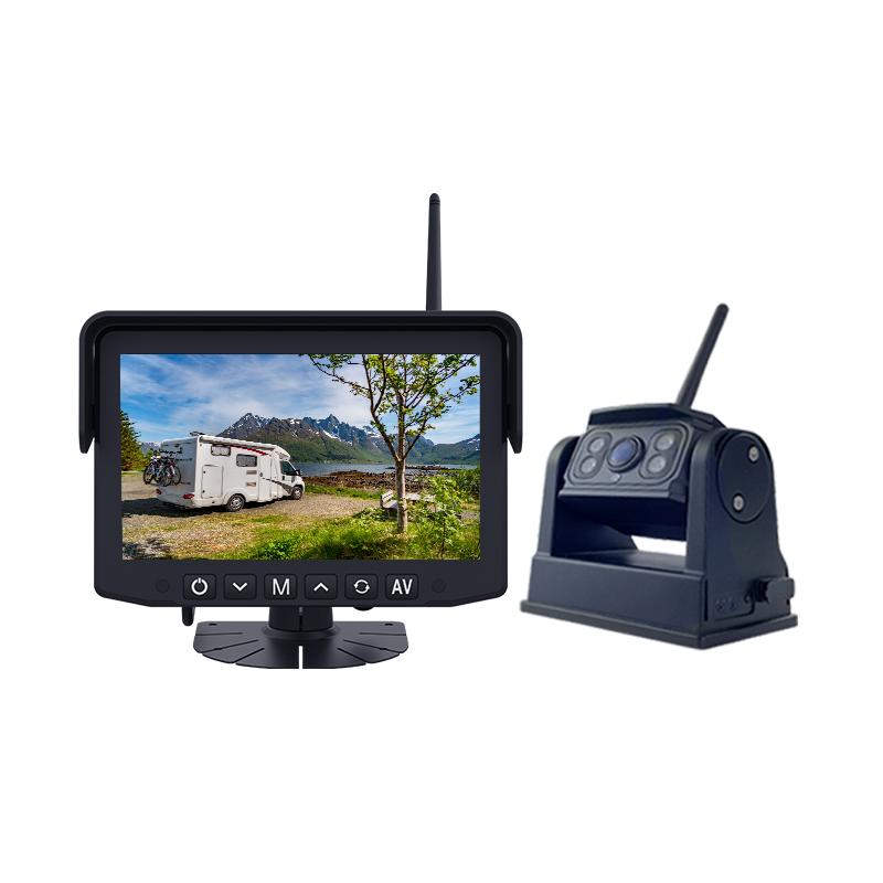1 CH7 collu monitors, uzlādējams ar akumulatoru darbināms ar magnētiski piestiprināts RV kravas automašīnas puspiekabes furgons Bezvadu rezerves kameru sistēmas piedāvātais attēls