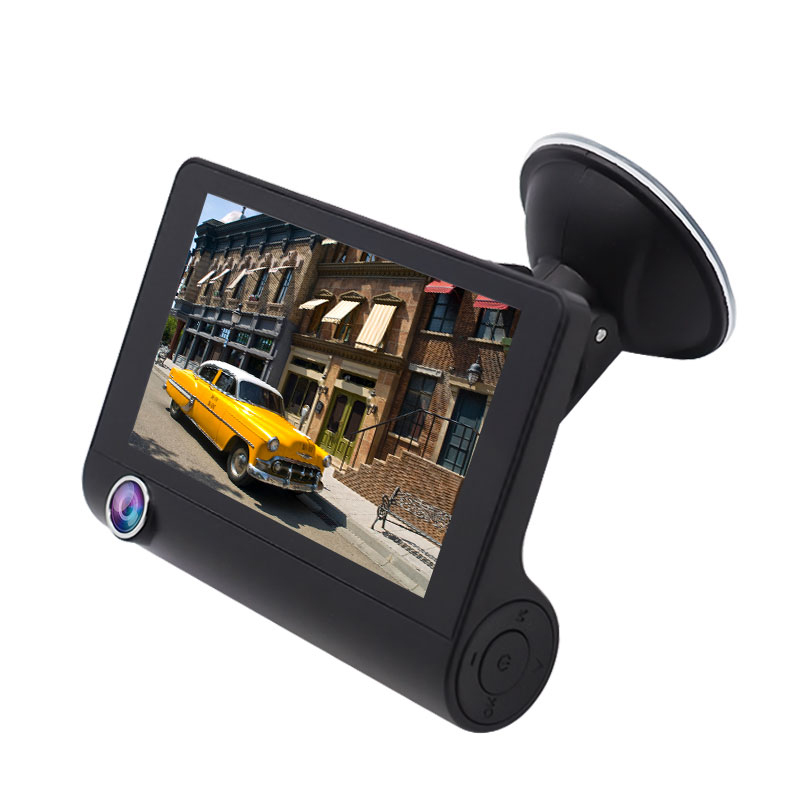 4 дюймдук дисплей экраны 3 ин 1де алдыңкы арткы көрүнүшү Live Streaming HD Mini 1080p Car Dash Cam