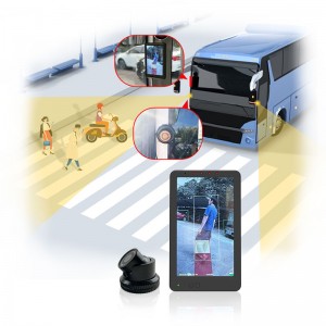 Автобус BSD камера А-столб за предупредување за судир на пешаци Систем за помошник за вртење базиран на вештачка интелигенција