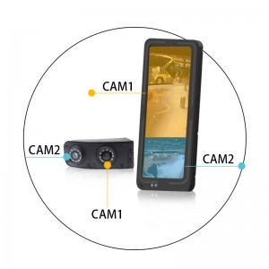 ECE R46 12,3 collu 1080P universāls elektronisks aizmugurējā skata rezerves kamera Autobusa kravas automašīnas sānu spogulis