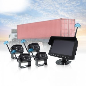 4-канальная беспроводная система заднего вида для грузовиков, цифровая беспроводная резервная система камеры объемного обзора для автомобиля с монитором
