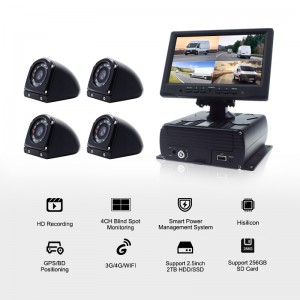 4 kanālu 1080P Express furgona monitors aizmugures redzamības kameras video DVR GPS autoparka izsekošanas sistēma. Informācija par produktu