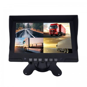 7 duim AHD CVBS Quad View 4ch Kamera Video Invoer TFT Kleur LCD Bus Truck Monitor