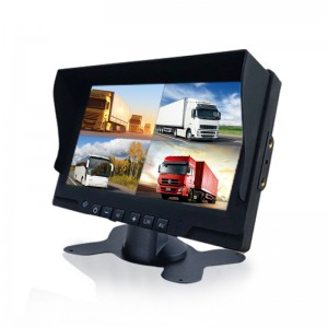 Monitor de camió d'autobús AHD CVBS de 7 polzades amb entrada de vídeo de càmera de 4 canals TFT LCD color