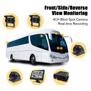 Ūdensizturīgs GPS mobilais DVR atpakaļgaitas autobusu kravas automašīnu atpakaļskata kameru monitoru sistēma