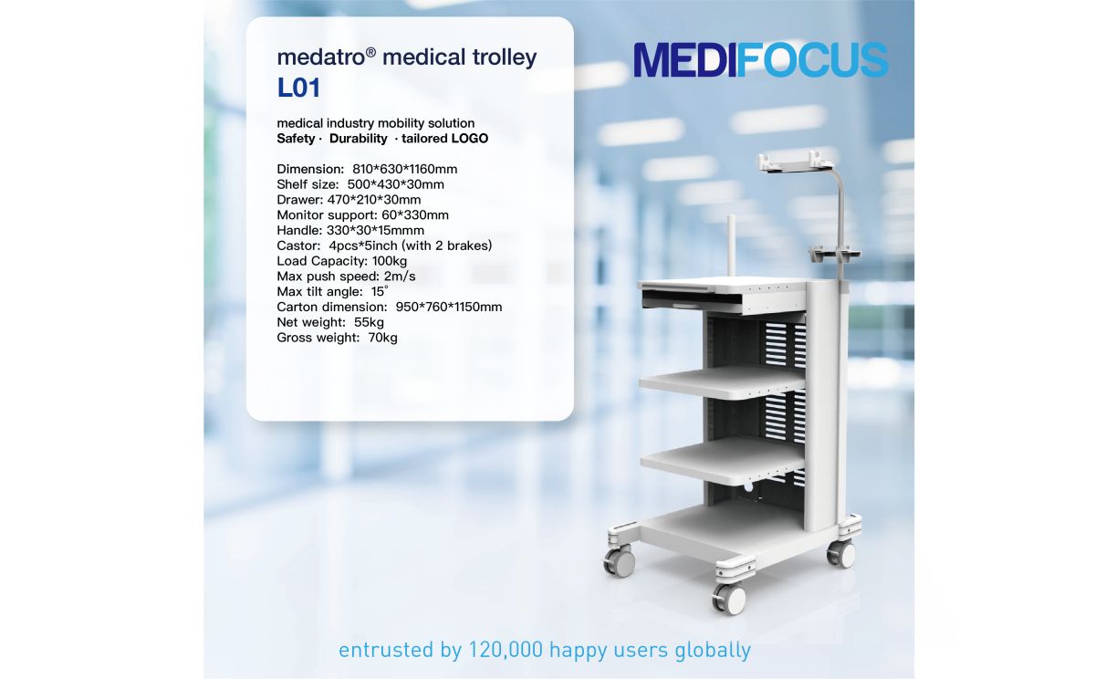 Przedstawiamy serię medatro® L: Rewolucja w wózkach medycznych i wózkach endoskopowych