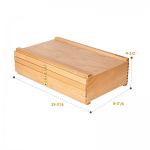 4-Drawer Artist Supply Storage Box – Portable Foldable Multi-Function Beech Wood