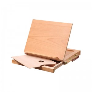 Table Sketch Box Easel -Portable Solid Beech Tabletop Wood Easel