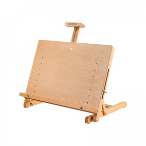 Large Drawing Board Easel, Solid Beech Wooden Tabletop H-Frame Adjustable Easel