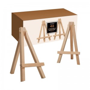 6 Inch Mini Beech Wood Easel, 48Pack Small Wood Display Stand