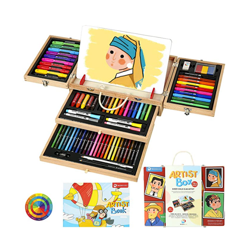 KIDS Deluxe Art Set , Portable Beech Wood Box Drawing Kit Featured Image