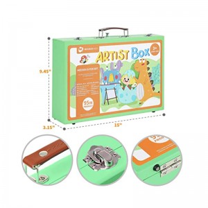 KIDS Deluxe Art Set , Portable Drawing Kit with Wooden Case