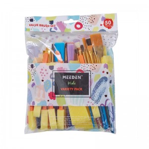 50-Piece Paint Brushes for Kids, All Purpose Variety Children’s Paint Brush Set