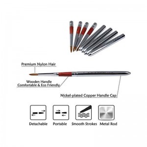 5 Pcs Artist Paint Brushes, Portable Compact Retractable Round Travel Brushes Set
