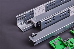 3 I-fold push open nakatagong drawer slide na may bolt locking