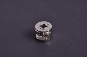 నికెల్ ఫినిషింగ్ కామ్‌తో 18mm బోర్డు జింక్ అల్లాయ్ ఎక్సెంట్రిక్ వీల్