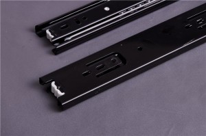 Celovýsuvné 45 mm posúvače zásuvky s čiernym guľôčkovým ložiskom