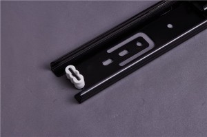 Celovýsuvné 45 mm posúvače zásuvky s čiernym guľôčkovým ložiskom