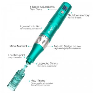 2022 Ny Dr Pen A6S elektrisk med 2 stk nåler Trådløs Microneedling Profesjonell Derma Auto Micro Mesotherapy Beauty Machine