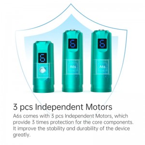 2022 Dr Pen A6S Electric miaraka amin'ny 2pcs fanjaitra Wireless Microneedling Professional Derma Auto Micro Mesotherapy Beauty Machine