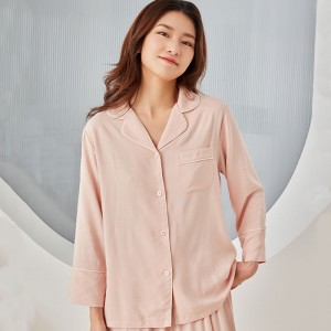 Woman Long Sleeve Homewear Pajama Set