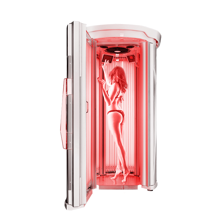 What is red light tanning booth with UV and different between UV tanning