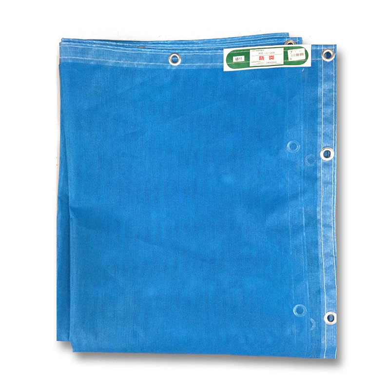 Pvc Mesh Sheet PVC დაფარული უსაფრთხოების ბადე არის ცხელი რეზისტენტული და სითბოს დალუქული ლურჯი გამორჩეული სურათი