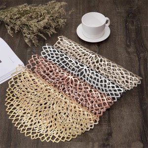 PVC Placemat Hot Stamping Hollow Heat Insulation Non-slip Coffee Table Decoration