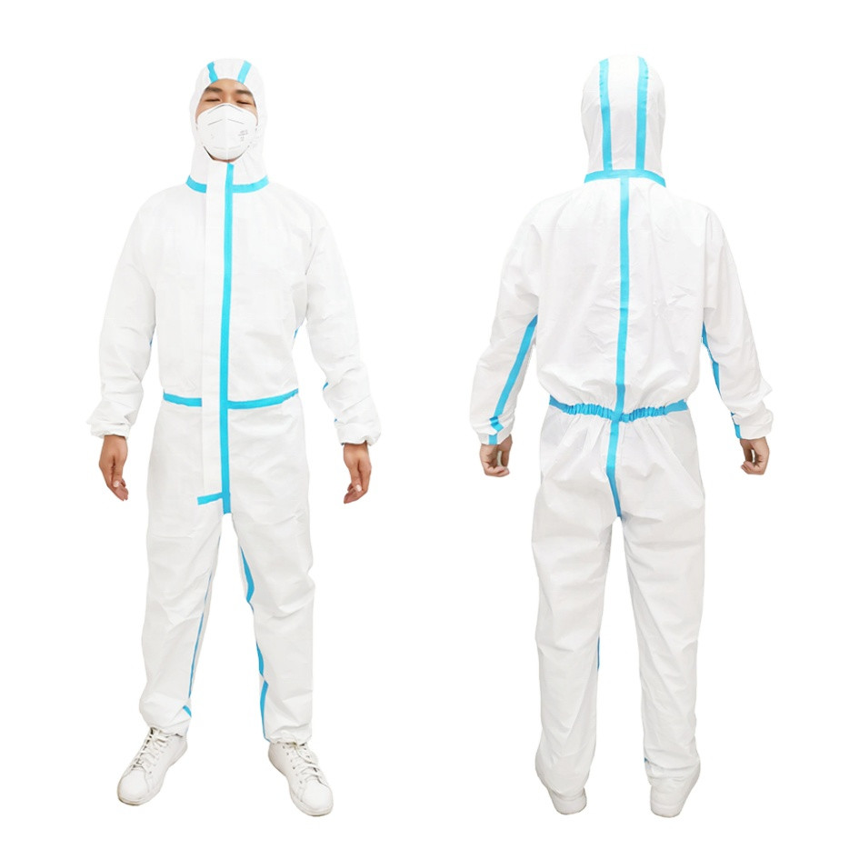High Structural Strength 65gsm Disposable Non Woven Coveralls