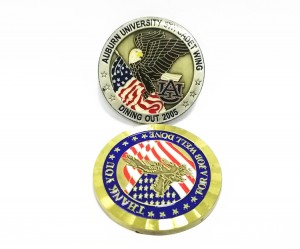 China Factory Custom Metal Zinc Alloy Plated Soft Enamel Challenge Coins Double Sided Round Shape Badges