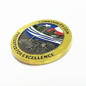 Aṣa OEM Enamel Irin Sport Medal Coin Badge Army Eye Eye