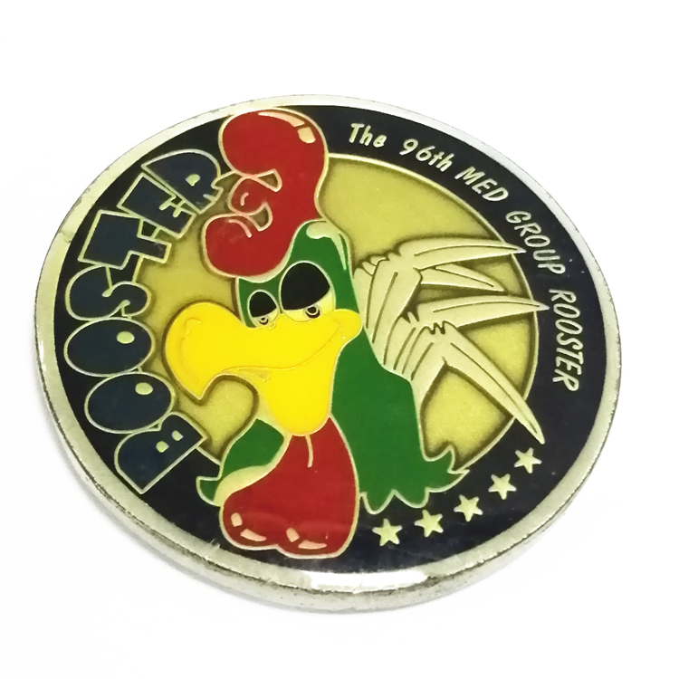 Double-Sided Custom Design Metal Badge Soft Enamel Commemorative Coins na may Epoxy Covering Itinatampok na Larawan