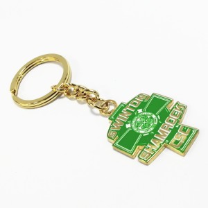 Schlüsselanhänger aus vergoldetem Metall mit individuellem Logo