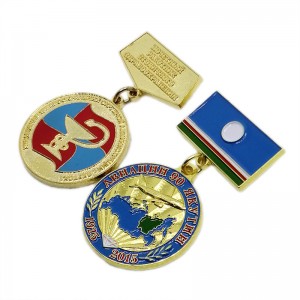 Desain gratis medali olahraga murah medali kerah pin medali udara tantangan koin dengan logo kustom