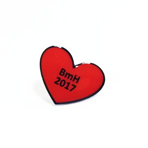 Wholesale Customized Red Heart Shaped Pin Brooch Badges
