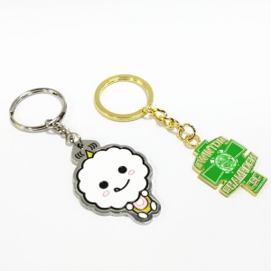 Առաջխաղացում Keychain Նվերներ Cute Animal Սպիտակ Ոչխարի Կոշտ արծնապակի մետաղական Keyring