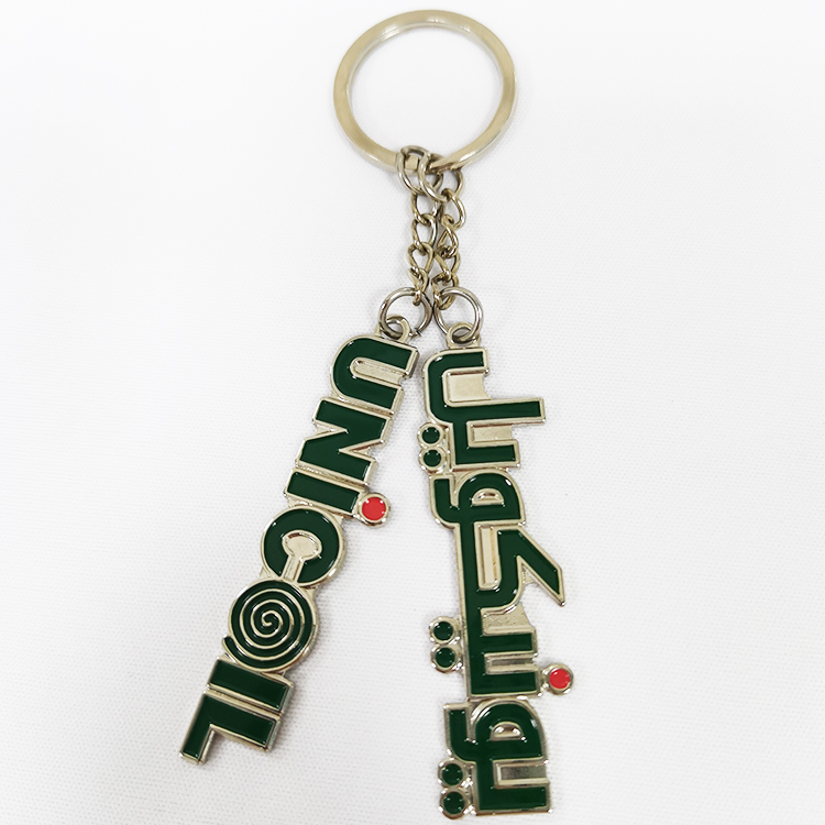 China Manufacture Custom Cheap Price Keychain Green Soft Enamel Personalized Keychain
