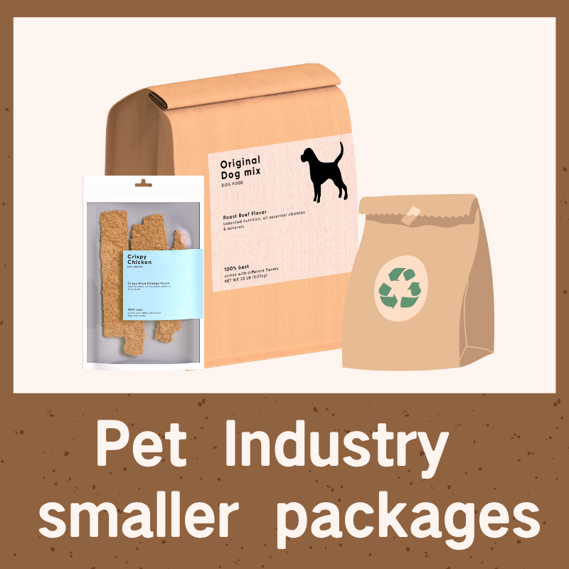 naminių gyvūnėlių pramonės mažesnės pakuotės