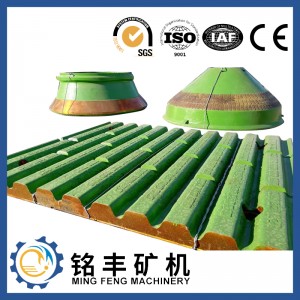 Mataas na Mn (Manganese) ceramic composite mantle/cone/jaw plate