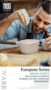 Высококачественные сковороды – европейская серия 20, 24, 28см-мрамор